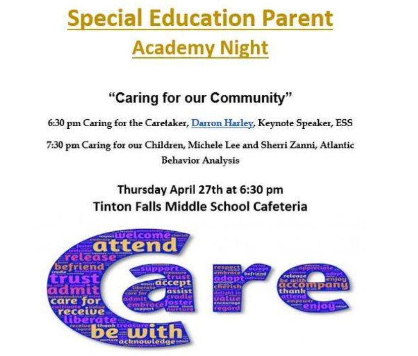 Special Education Parent Academy night flyer
